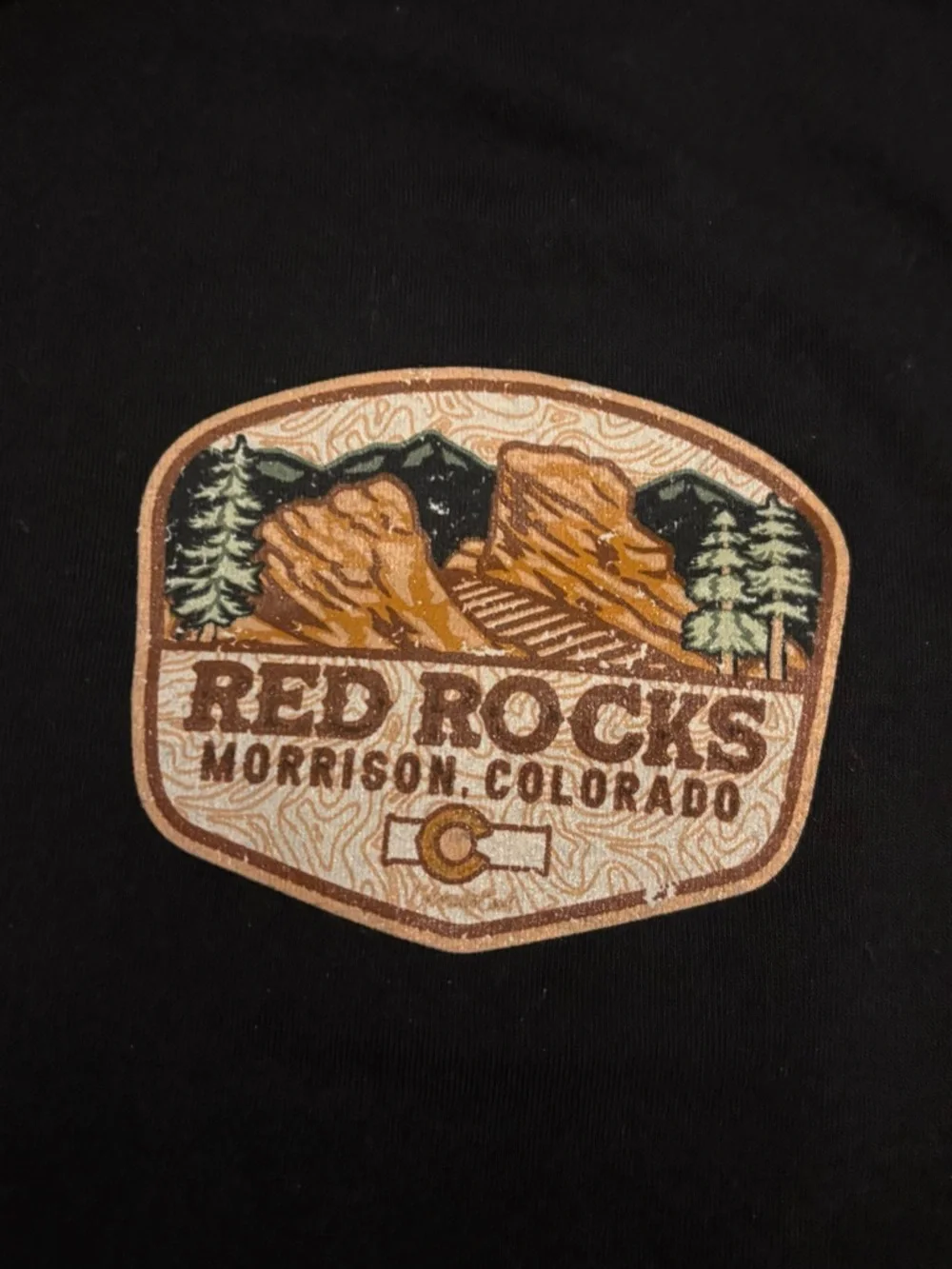 Next Level Apparel Black Short Sleeve Tee with Colorado Red Rocks Design - Picture 2 of 3